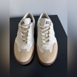 Veja Casual Leather & Suede Sneaker in Off-White Suede and Leather